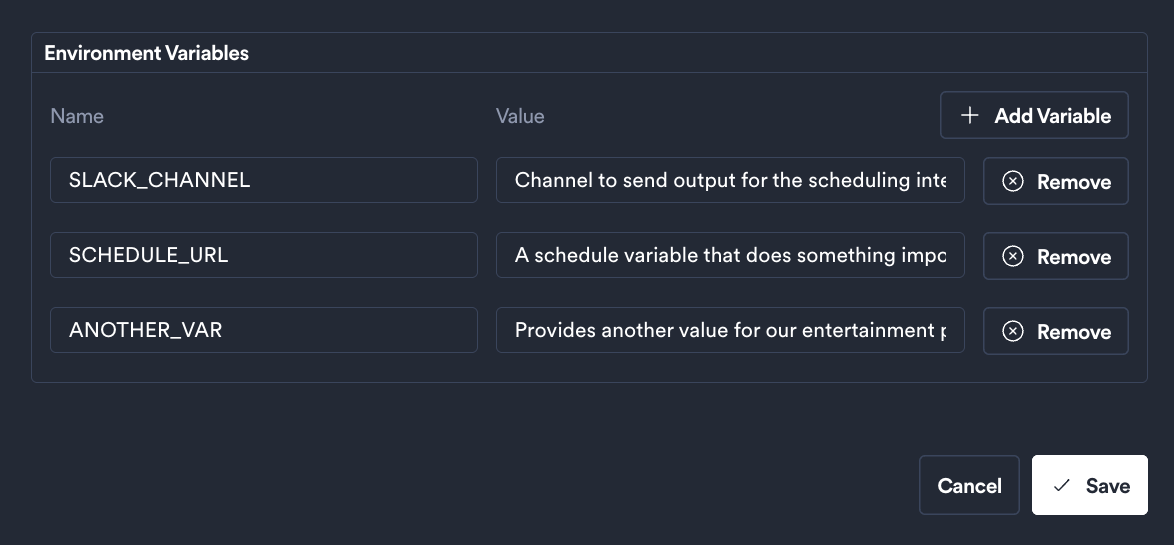 Add environment variables to a Catalog repo